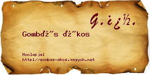 Gombás Ákos névjegykártya